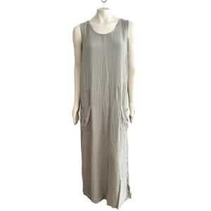 NEW CUT LOOSE Long Line Slouchy Pocket Relaxed Maxi Dress in Sage Green  SZ M